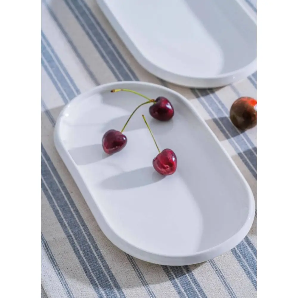 Acar JEA-07404 Rumi 2 Adet Porselen Oval Kayık Sunum Tabak 27 cm