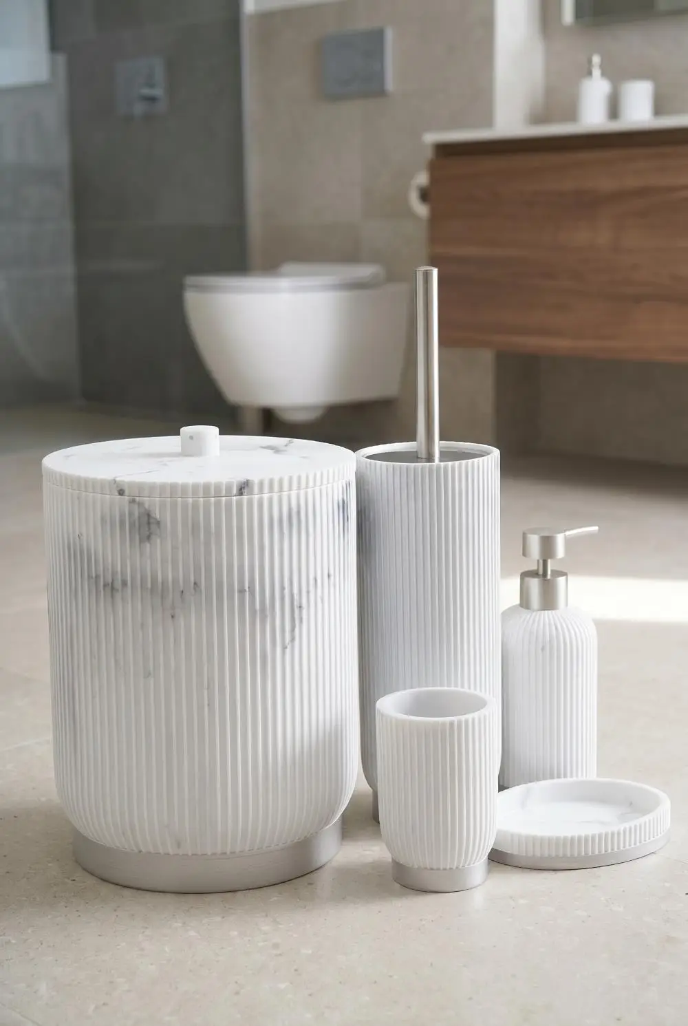Acar JHN-09778 Beyaz Laduree Collection 5'Li Banyo Set