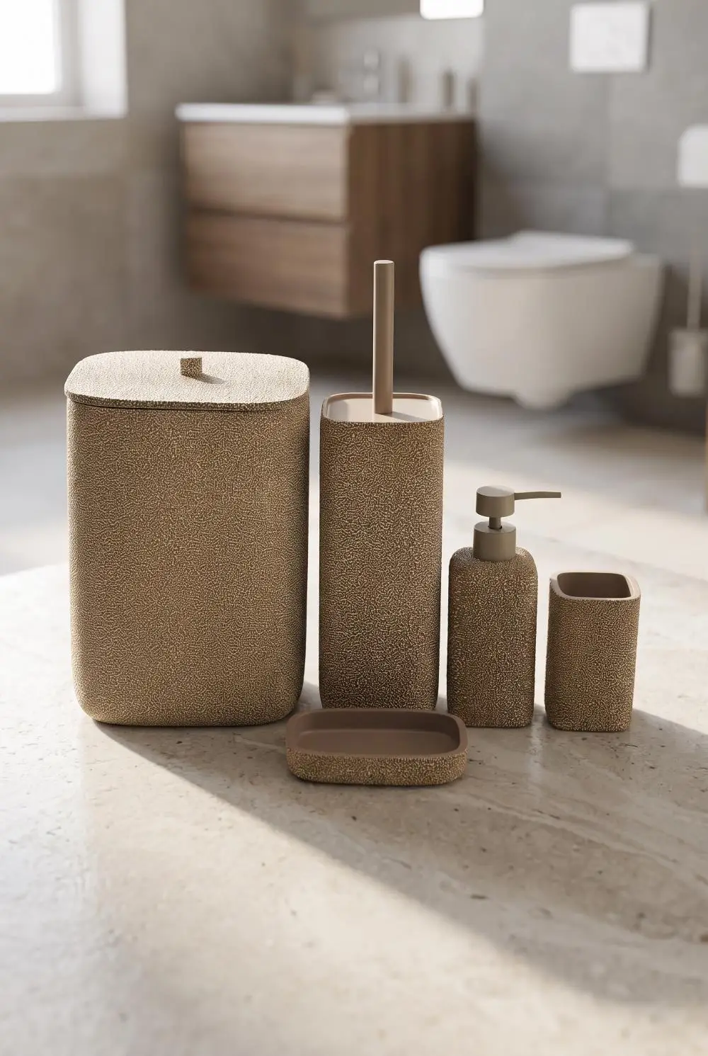 Acar Laduree Kahve 5'Li Banyo Set JHN-09779
