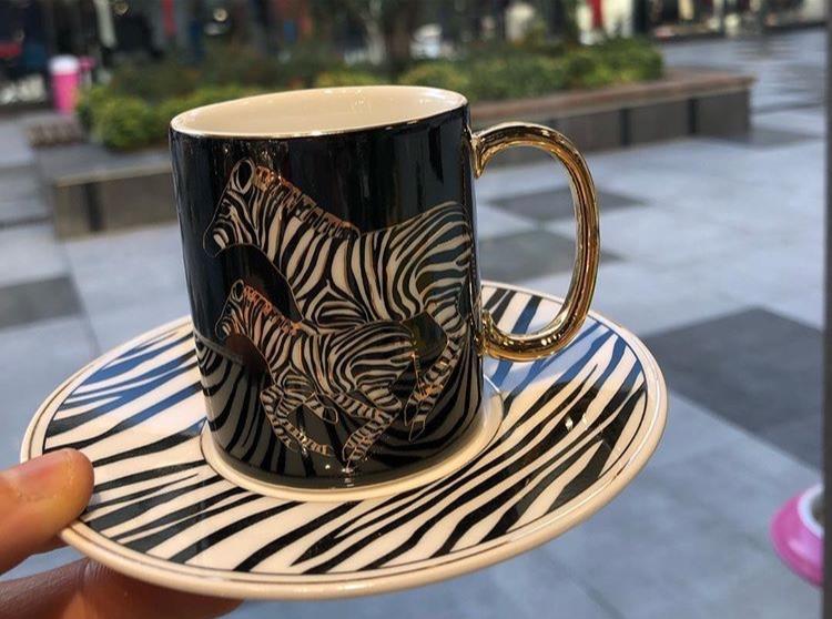 Acar Plus Zebra Siyah 6 Kişilik Türk Kahve Fincan Takımı 9112