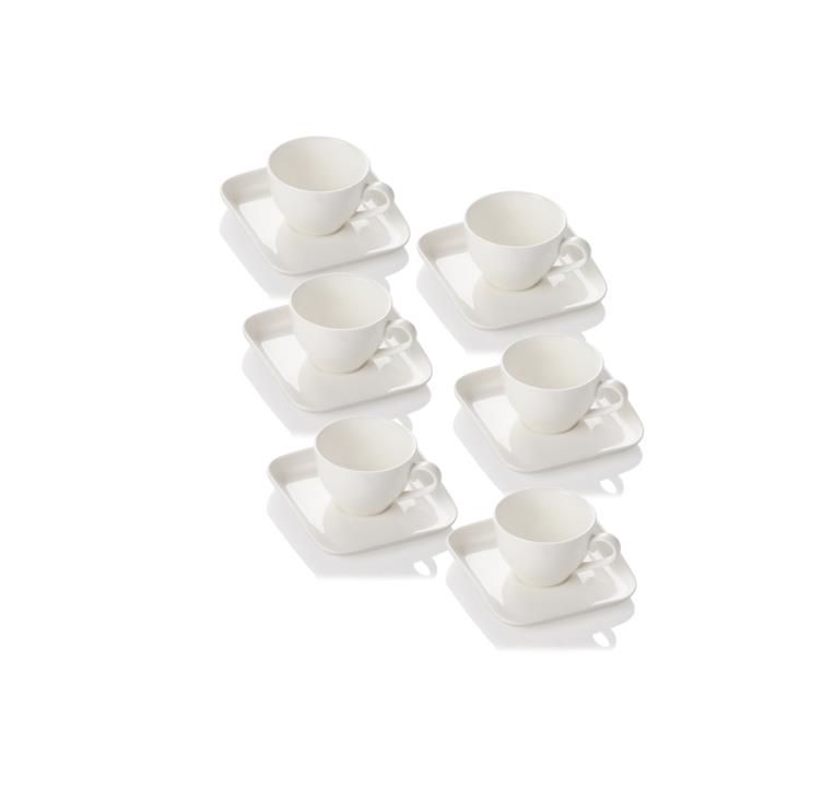 Acar Porselen 11167 Çay- Nescafe Fincan Takımı Beyaz 220 ml