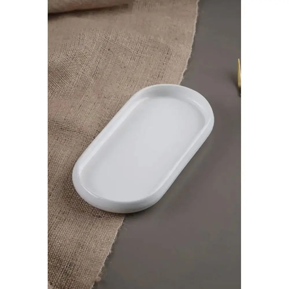 Acar SCT-21-0233 Bianco Perla 6 Adet Porselen Oval Kayık Tabak 22.8X10.5 cm