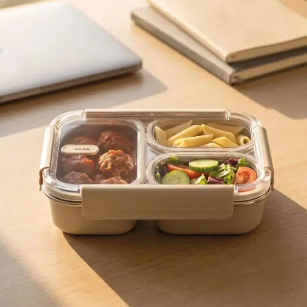 ACAR Steelock Çelik Üç Bölmeli Yemek Saklama Kabı MYA-10153