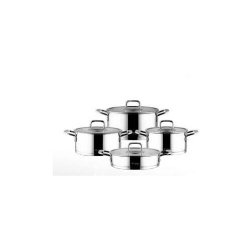 Aryıldız De Luxe Prestige Cam 4 Parça Çelik Tencere Seti(8 Parça)