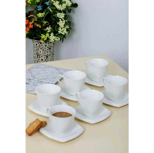 Cooker Beyaz Porselen Nescafe Çay Fincan Takımı CKR2697