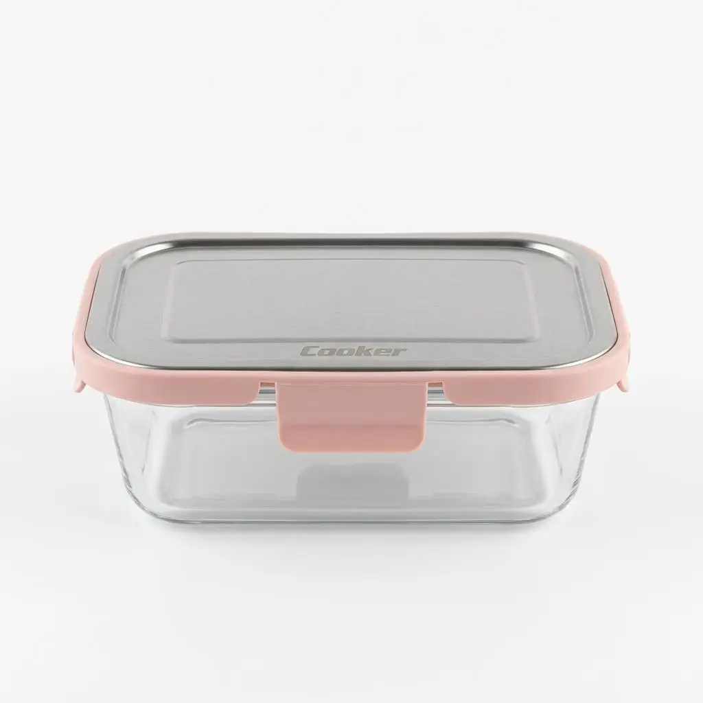 Cooker CKR3489 1500 ml Pembe Cam Saklama Kabı