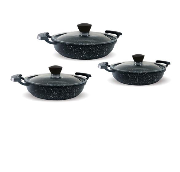 FMS D5001 6 Parça Granit Omlet Set Siyah