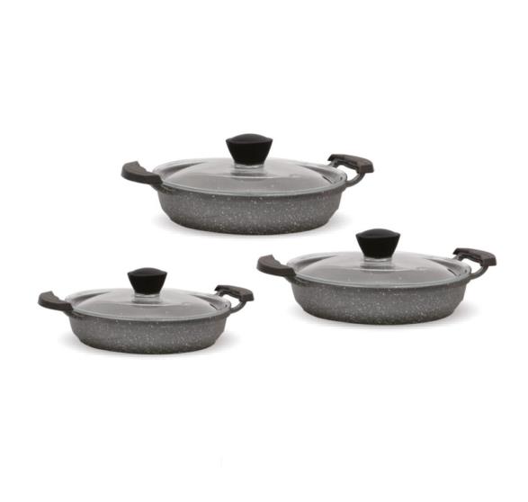 FMS D5001 6 Parça Granit Omlet Set Gri