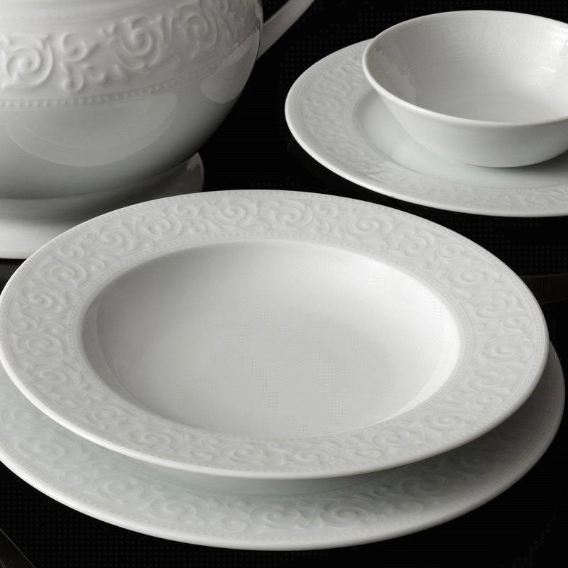Kütahya Porselen Açelya Beyaz 48 Prç 12 Kişilik Yemek Takımı