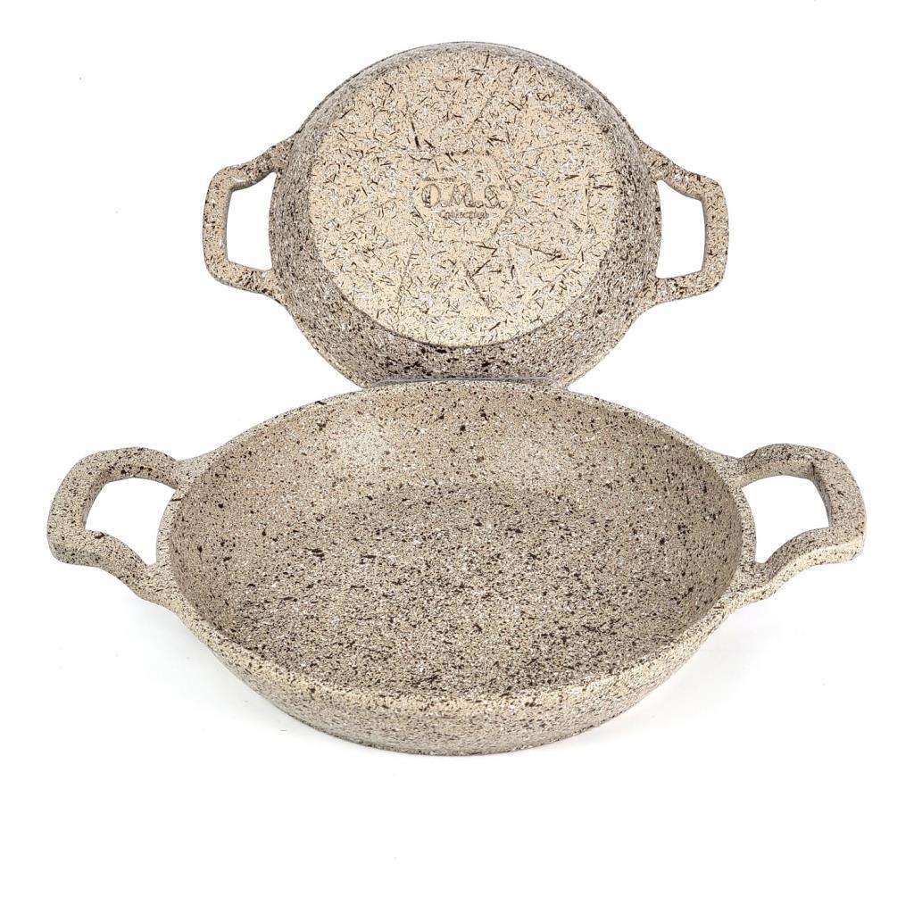 OMS 3729 Döküm Granit 2 Parça Kapaksız Sahan Set 18-20 cm Kumbeji