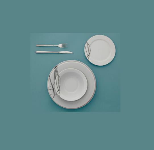 Porland Devin Beyaz Porselen 24 Parça Yemek Takımı 
