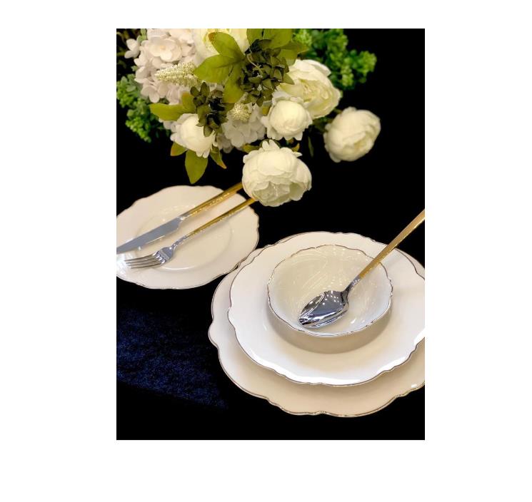 Roy King Silver Line Bone China 24 Parça Yemek Takımı