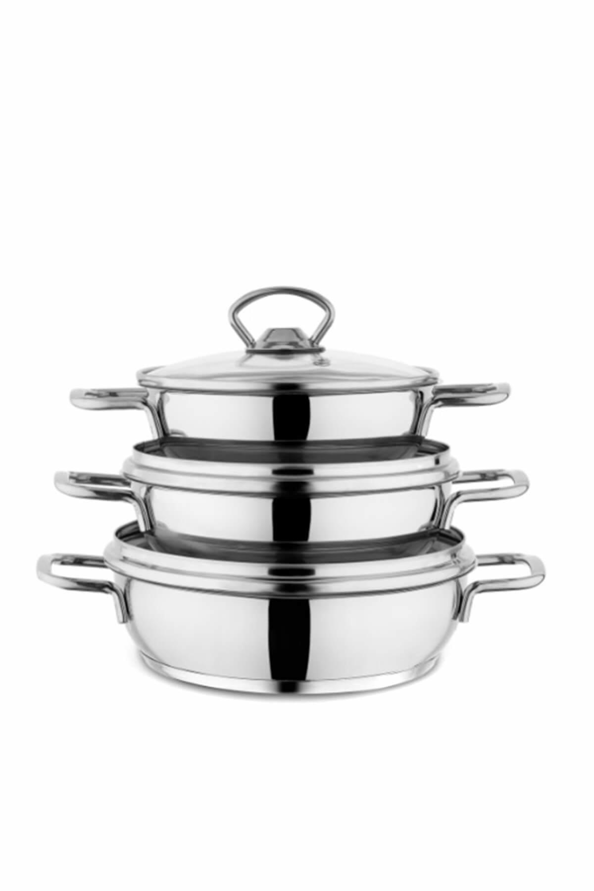 Schafer Cookhaus 6 Parça Çelik Sahan Seti-Gümüş