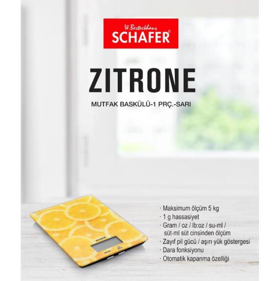 Schafer Zitrone Dijital Mutfak Tartısı Sarı