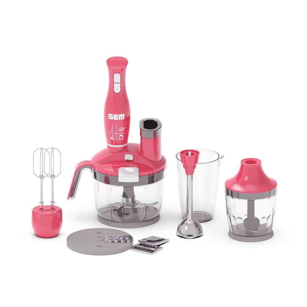 SEM SK-235 SEM016 Problade Çift Rondolu Multi Blender Seti Pembe