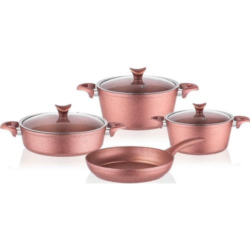 Taç Mastercook 7 Parça Granit Tencere Seti Rosegold